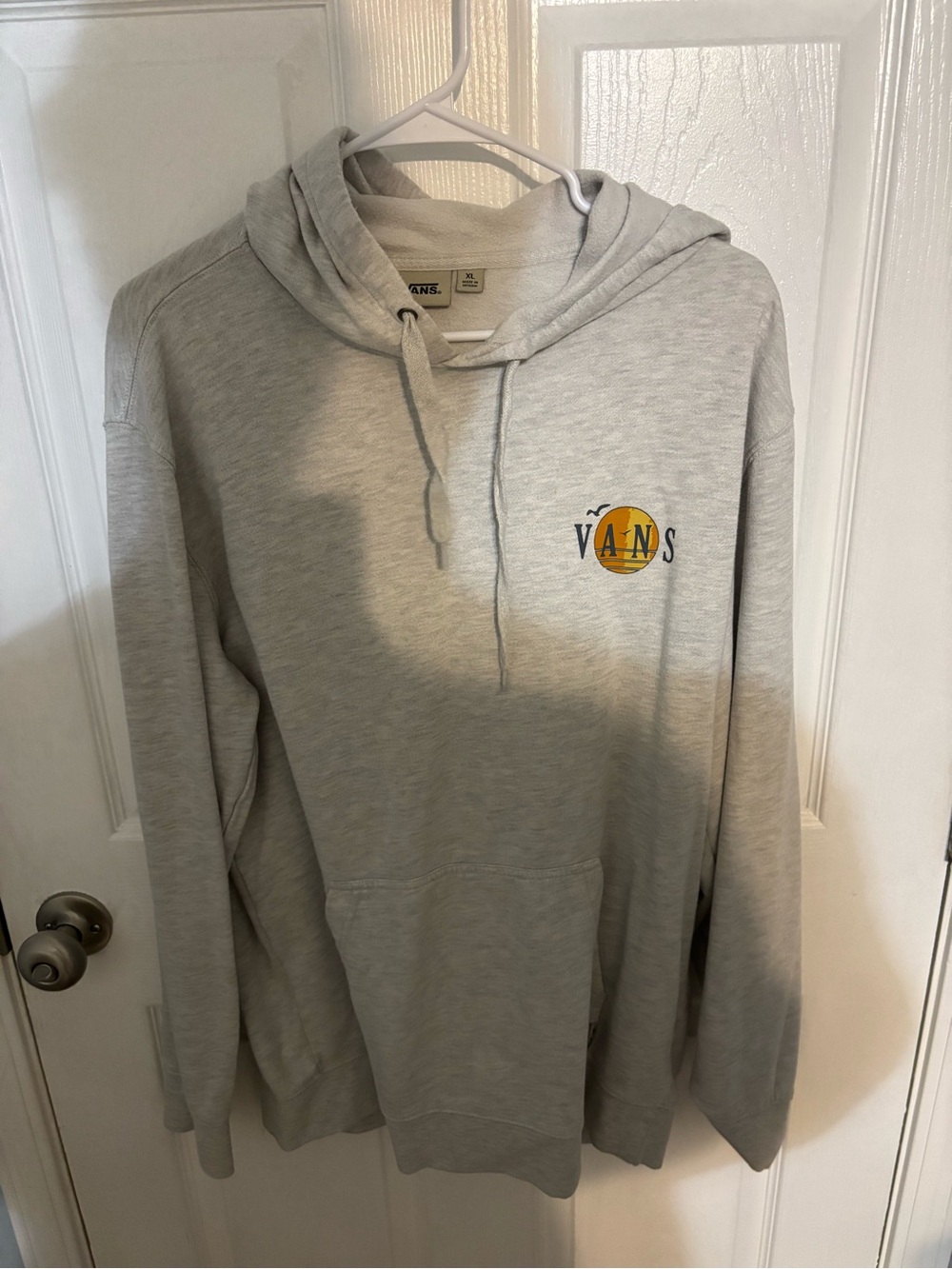 Vans Light Gray Hoodie with Yellow Accent Logo